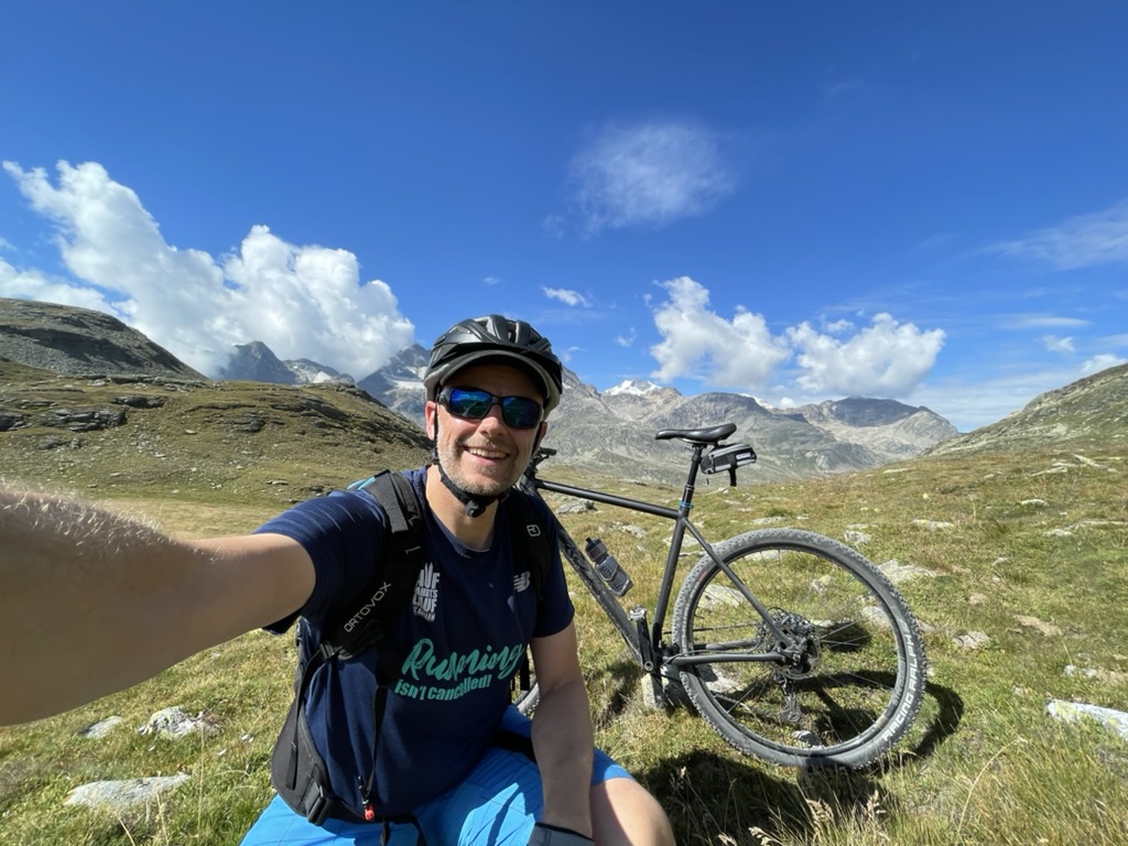 Mountain biking on alpine trails